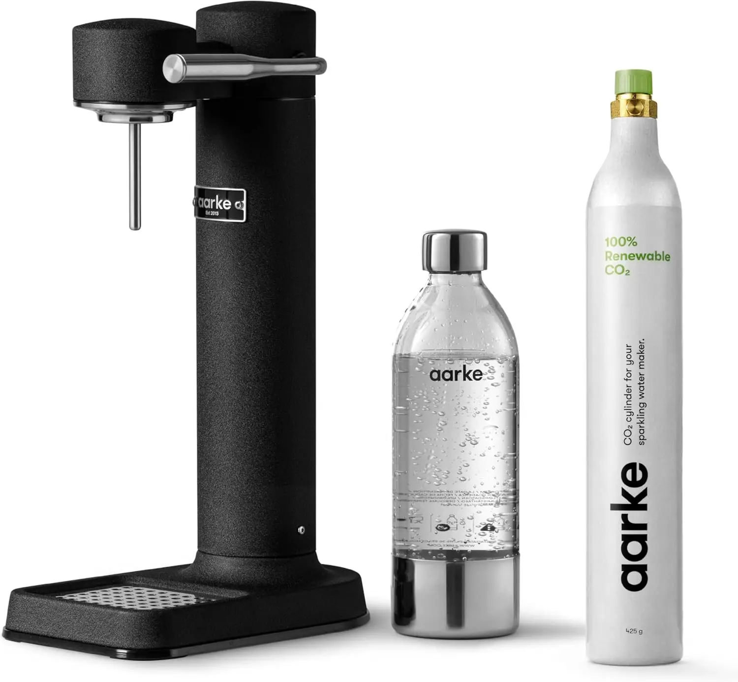 

Carbonator lll with CO2 Cylinder, Sparkling & Carbonation Water Machine, Stainless Steel with PET BPA-Free Reusable Bottle Volum