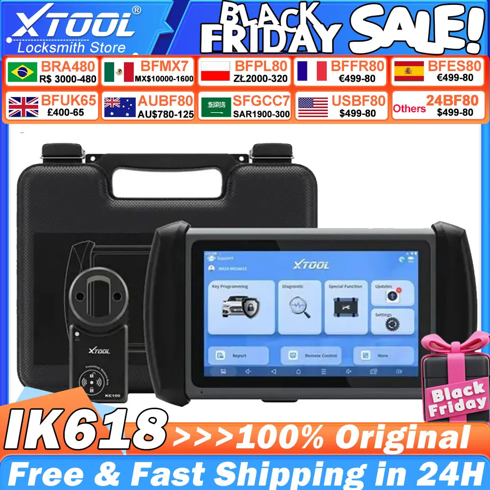 Xtool InPlus IK618 IMMO Key Programmer All Key Lost Car Diagnostic Tools OBD2 Automotive Scanner  ECU Coding With KC100 X100PAD3