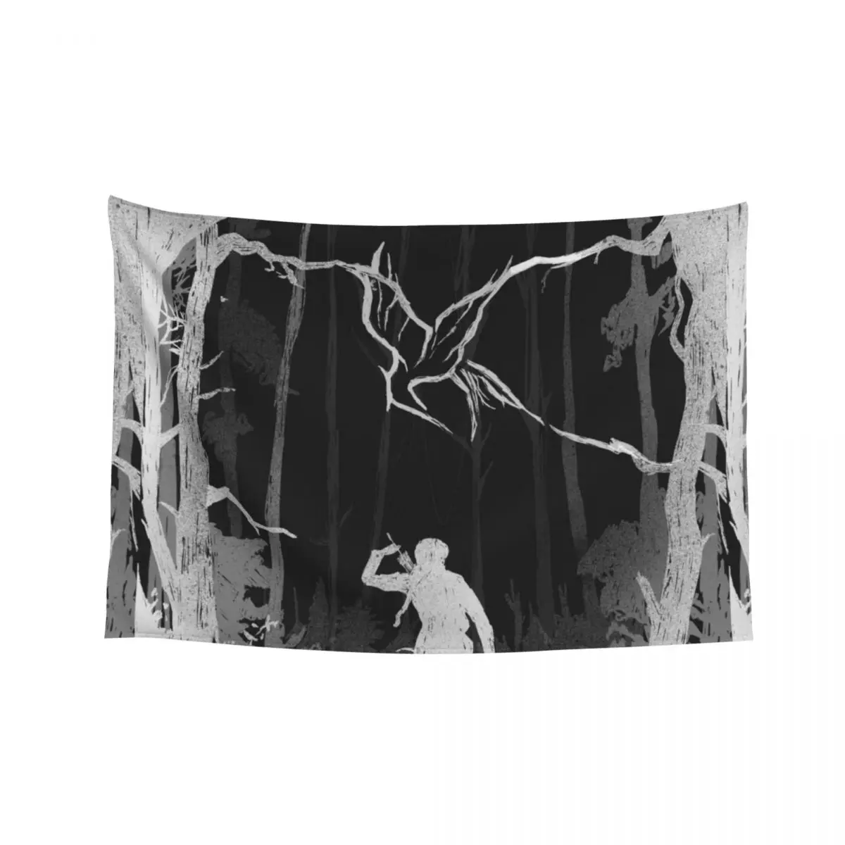 

Hunger Games Woods - Matte Black Tapestry Home Decor Accessories On The Wall Aesthetic Room Decors Tapestry