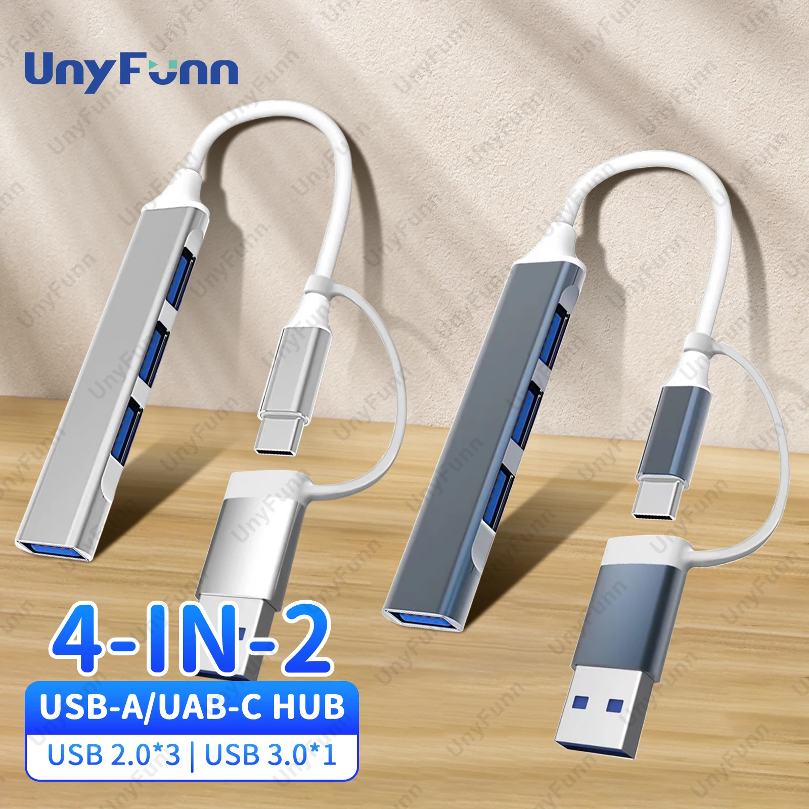 4in1 USB Hub Docking Station USB Multi-Port Extender Type C Splitter Portable OTG Adapter for Mac Lenovo Phone Laptop PC Xbox