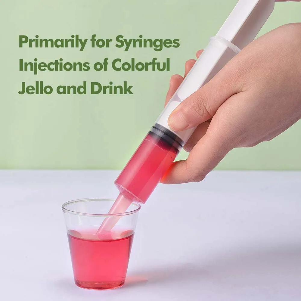 Party Shots 30/60 Pack Jello Shot Syringes 1.5 oz Food Grade Container with Lid For Plastic Shot Glasses or Jello Shot Cups