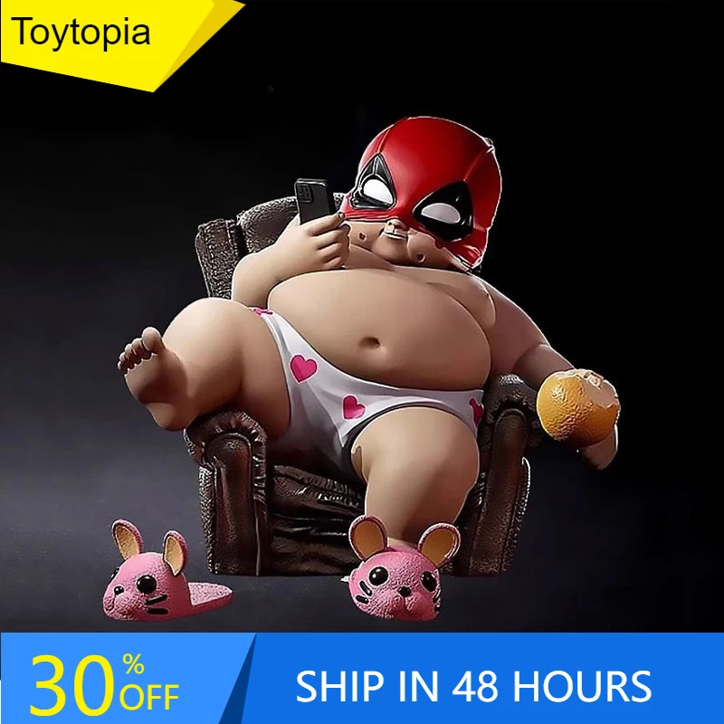 12cm The Avengers Deadpool Fat Boy Figure Cute Anime Action Collection Desktop Ornament Decoration Car Ornaments Children Toys