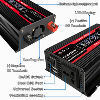 Car Inverter Converter 12V to 110V/220V LCD Display 4000W Vehicle Power Inverter Modified Sine Wave Charge Converter