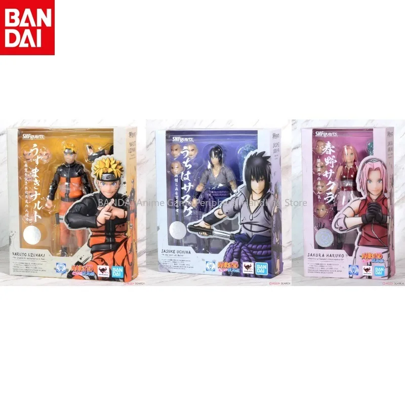 Bandai Genuine Original SHF Naruto Shippuden Kakashi Naruto Sasuke Obito Orochimaru Movable Model Hand-made Ornaments in Stock