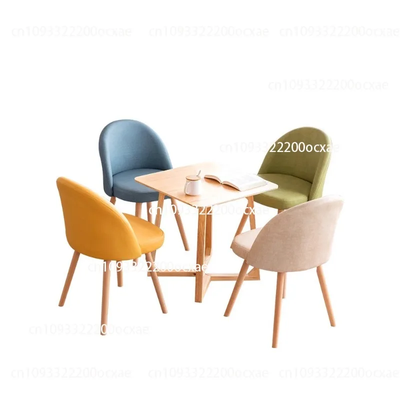 

Wooden Dining Chair Modern Simple Desk Chair Home Nordic Style Bedroom Makeup Stool Backrest Dining Table Chair