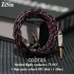 ZiSin-38 4-Core Litz HIFI Earphone Upgrade Cable With 3.5/2.5/4.4mm MMCX/QDC/TFZ 0.78 2Pin For MK4 Legacy2 Blessing3 Variations.