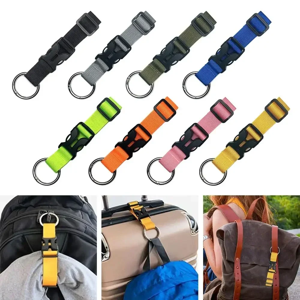 Correa de equipaje portátil de 1 piezas, pinzas de viaje ajustables, cinturón para bolsas de mano, bolso, Clip para llevar