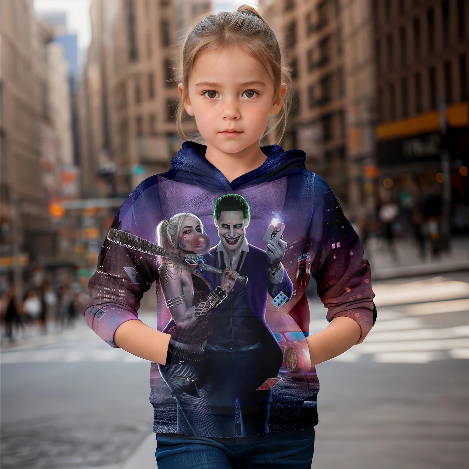 Cute Tops Kids Boutique Clothes 3D Printed Harley Quinn Hoodie Children\'s Clothing Autumn Girls Fashion Hoodies Leisure Student