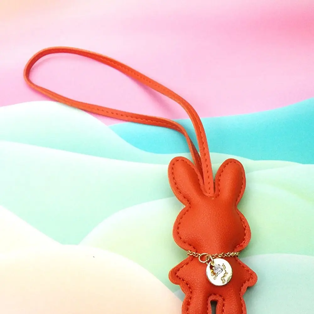 

Durable PU Leather Bunny Keychain Portable Multipurpose Handbag Key Ring Cute Bunny Charms Pendants Handbag