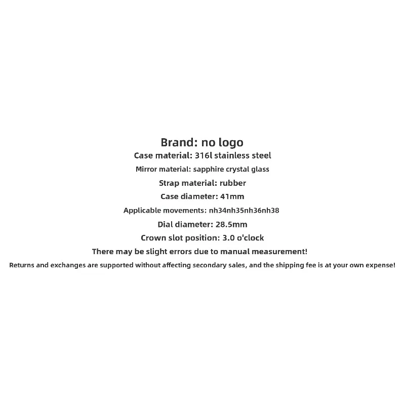 حزام مطاط من الفولاذ المقاوم للصدأ 316L موديل البلوط تم تعديله لعلبة الساعة الجديدة NH35 مناسبة للقرص 31 مم