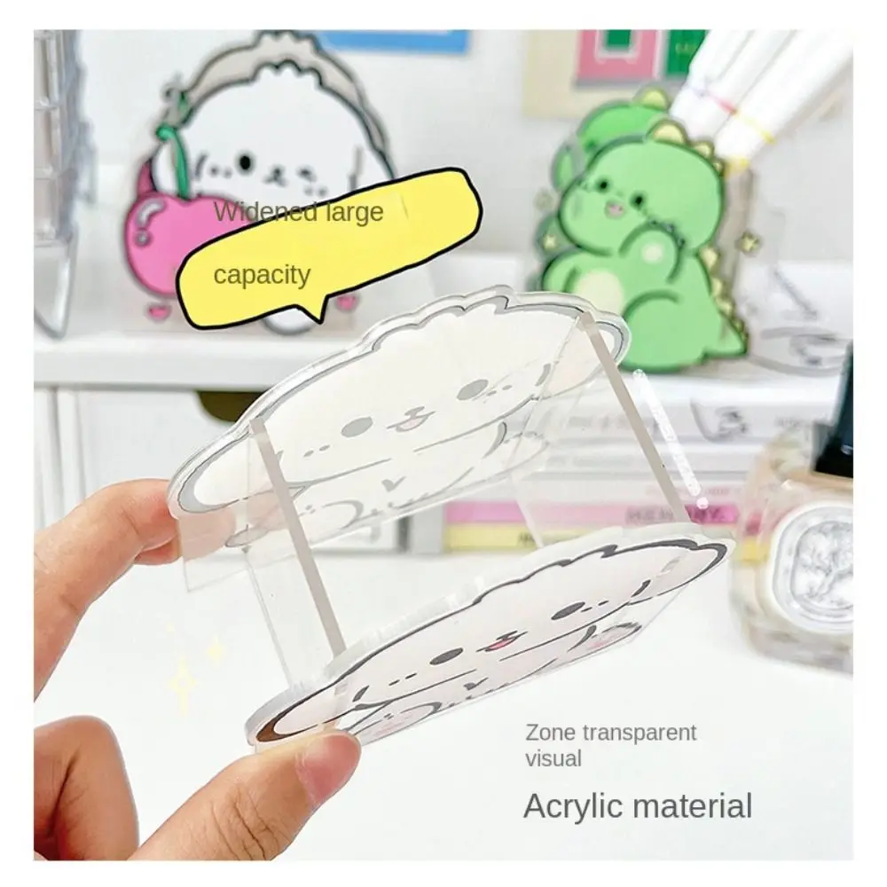 Cute Cartoon Acrylic Pen Holder Large Capacity Pencil Container High Quality Makeup Brush Storage Holder Desktop Storage image 5