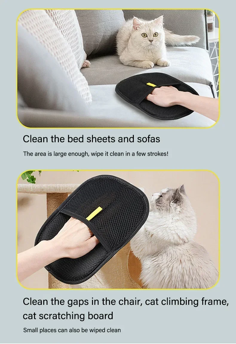 Tierhaarentferner-Handschuh Tierhaarentferner-Handschuhe Entfilzungsbürste Handschuh für Katzen und Hunde – Detail 7
