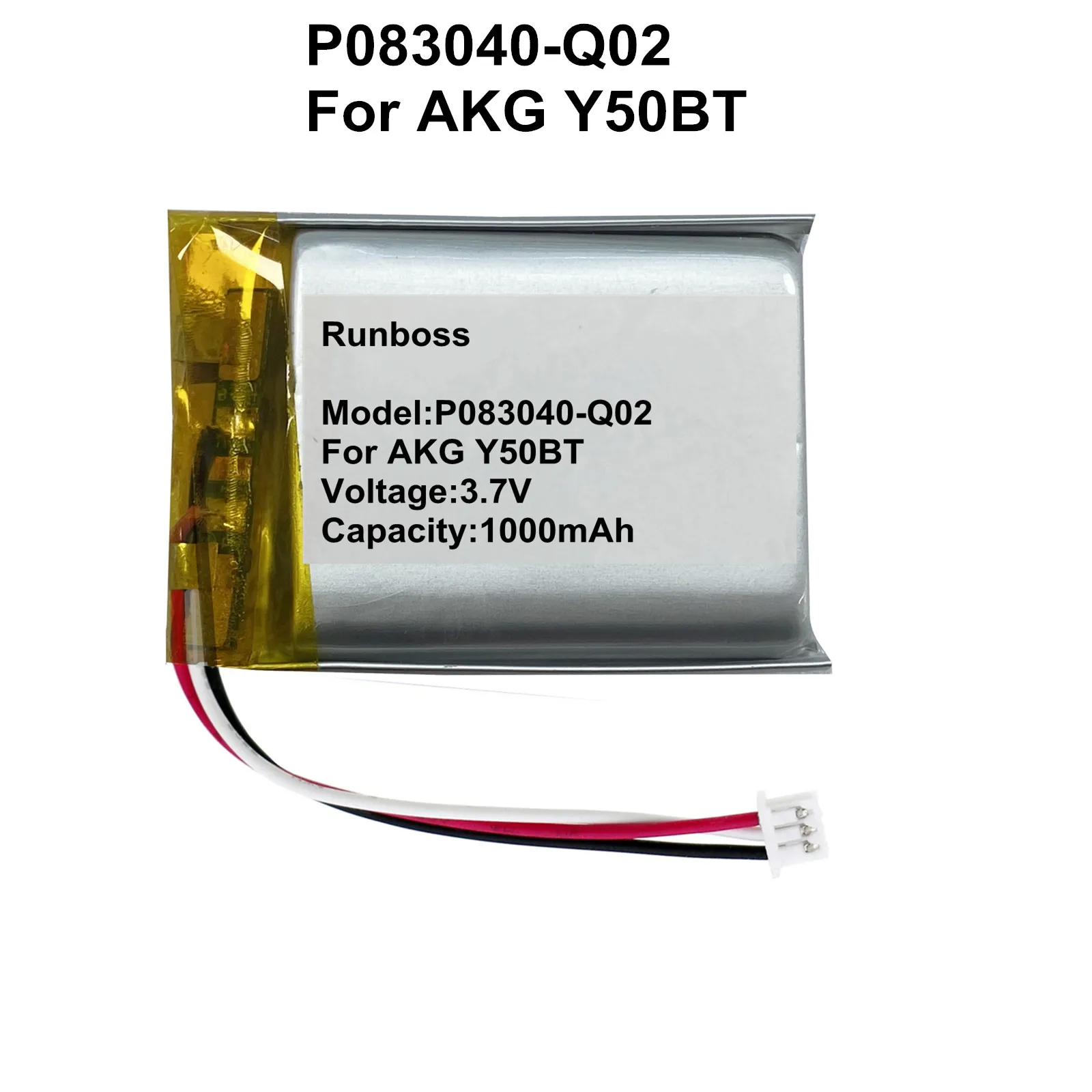 ih's shop　803040 3.7V 1000mAh 803040 Li-Polymer Battery for AKG Y50BT