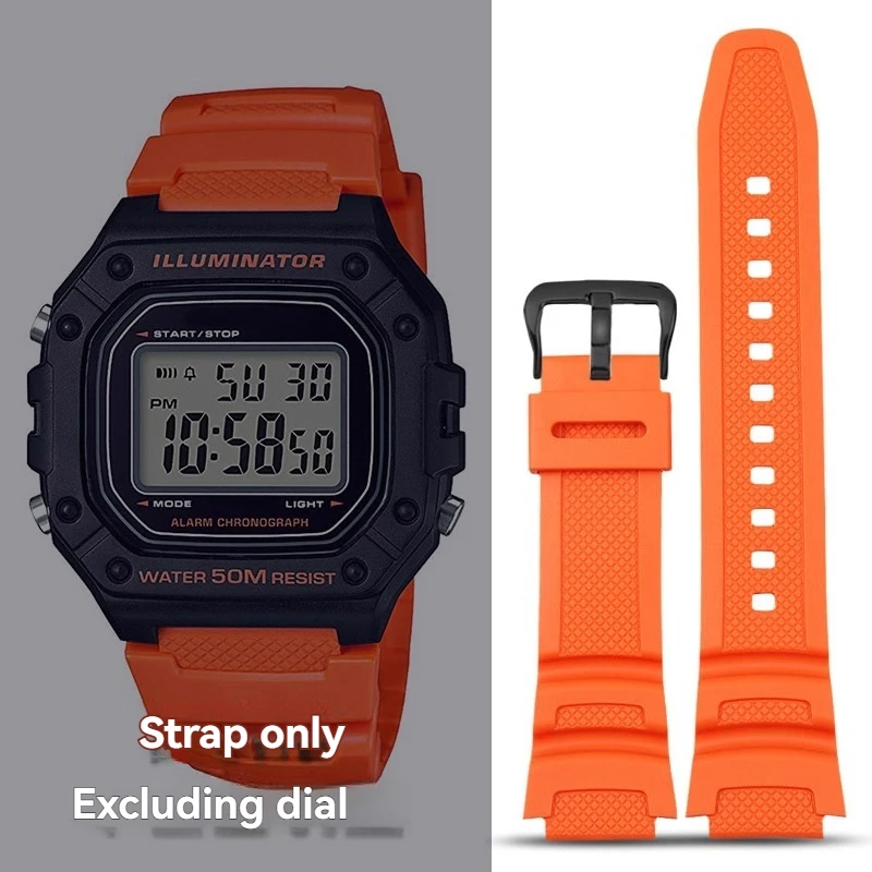 

FOR Casio Watch Band Replacement Square Link for W-218H/AE-1200/AQ-S810 Sport Waterproof Buckle Resin Silicone