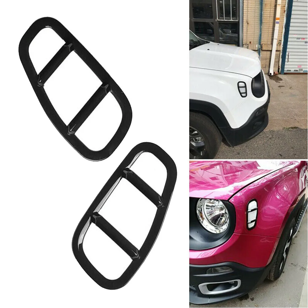 2pcs Side Lamp Covers for Jeep For RENEGADE 2015 2019 ABS Plastic Vehicle Exterior Accessories for Custom Styling
