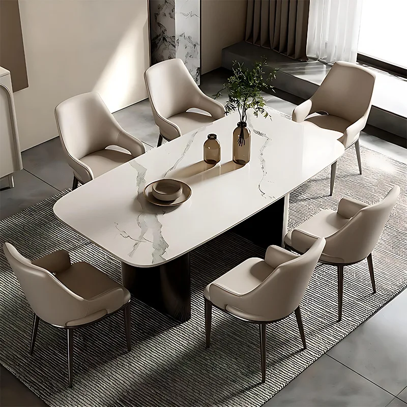Italian Minimalist Dining Chair Home Sedentary Back Chair Stool Hotel Restaurant Soft Bag Dining Table Chair Furniture Metal