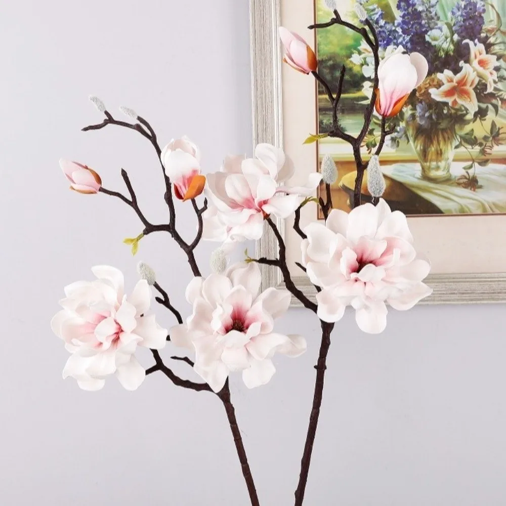 

Real Touch Artificial Magnolia Flower Handmade Realistic Simulation Big Magnolia EVA Fake Flower Home Living Room Decor
