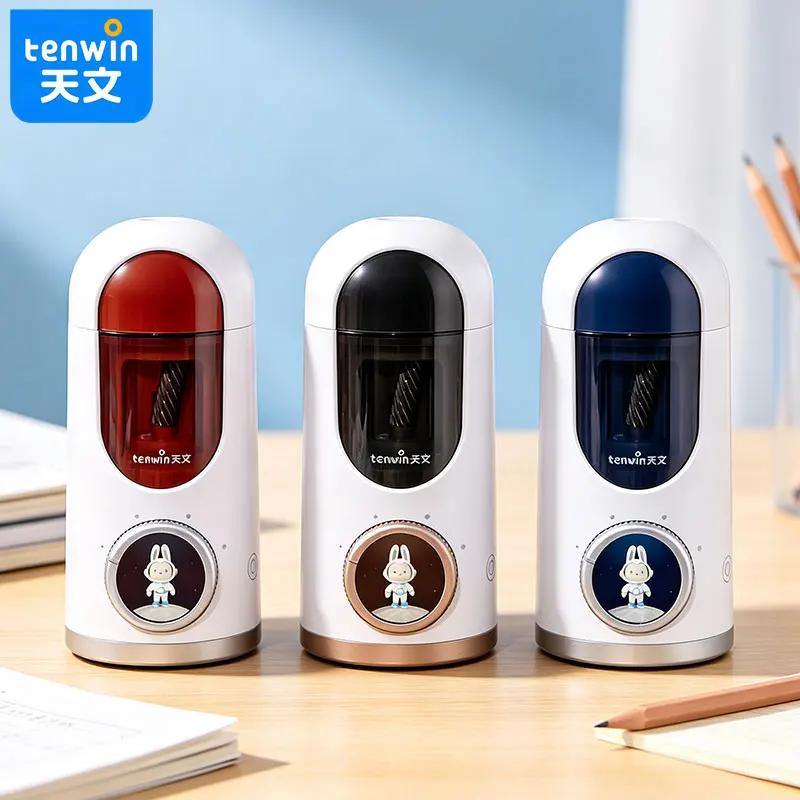 Tenwin  Multi-function electric pencil sharpener is suitable for long and short pencil color lead home students
