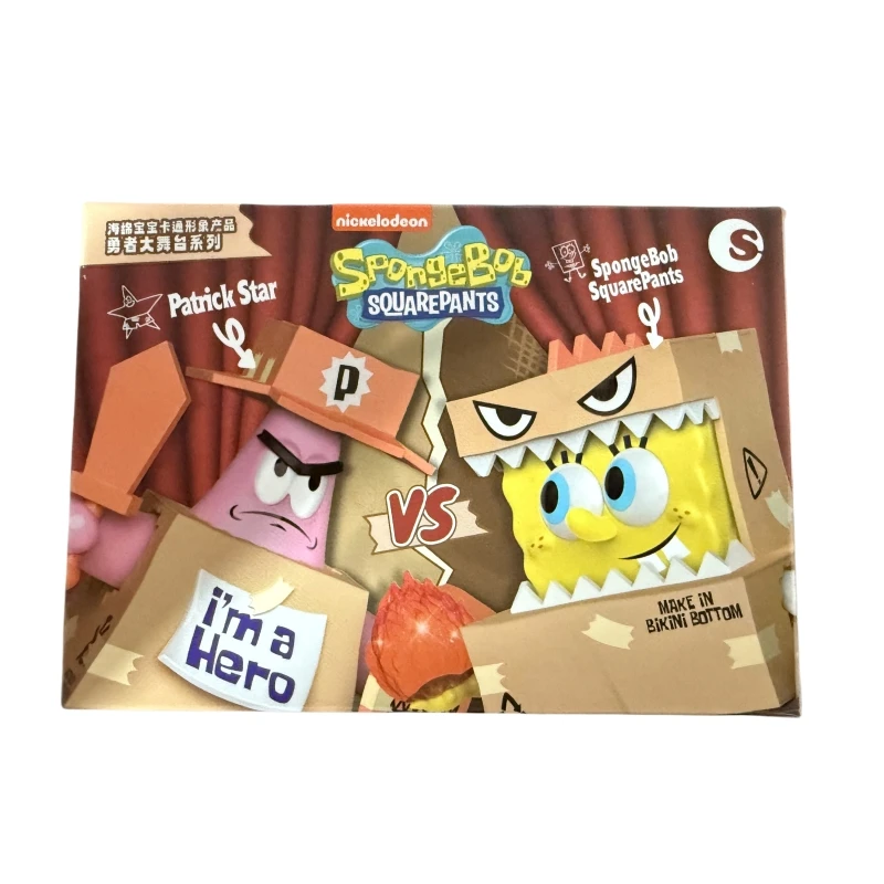 6 개/대 서프라이즈 블라인드 박스 스폰지 밥 SquarePants 애니메이션 캐릭터 모델 피규어 장난감 촉수 패트릭 전사 어린이 선물
