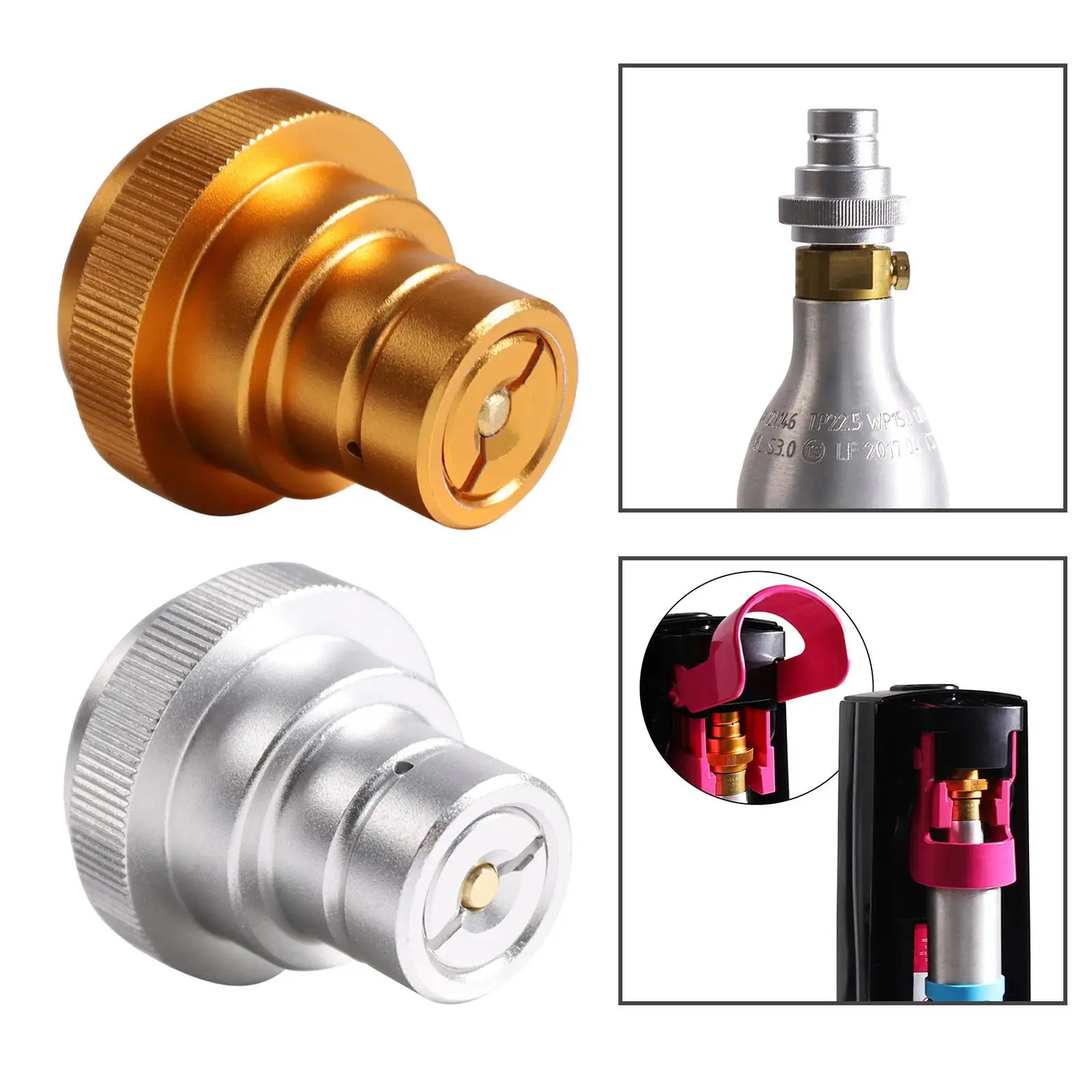 CO2 Adapter Fittings Easy to Install Directly Replacement Connector Cylinder for Machine Office Tank Canister Home