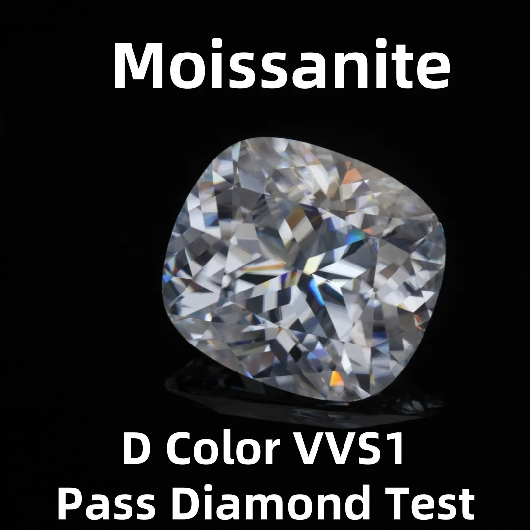 

D VVS1 Cushion shape 5x7~10x14mm Loose Moissanite GemStone White Lab Grown Pass Diamonds Test With Certificate For Jewelry Ring