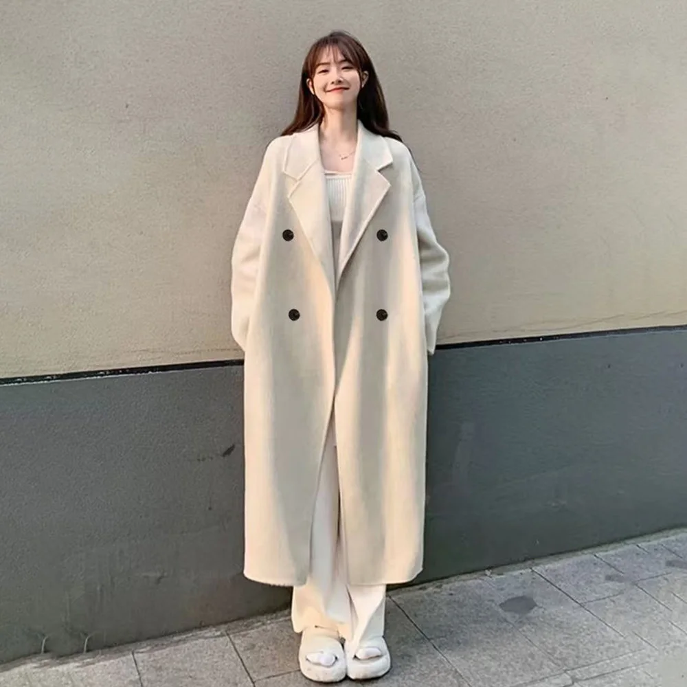 Hepburn's Advanced Korean Coat In Autumn And Winter, The New 2024 Long Double-sided Woolen Coat, FemaleTide.