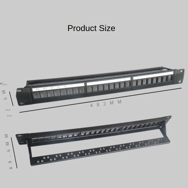 RJ45 24 port CAT.6 lurus di bingkai distribusi