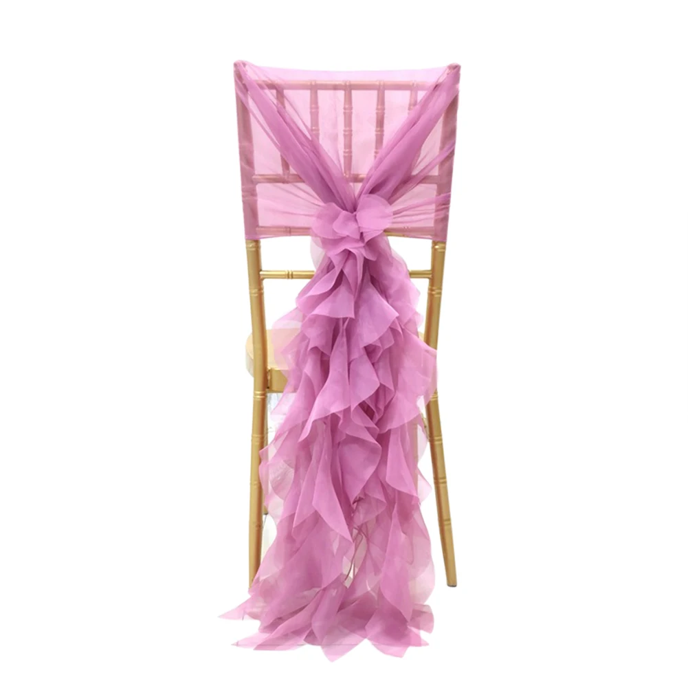 

Gauze Chair Back Sash Chair Organza Decor Band For Wedding Banquet