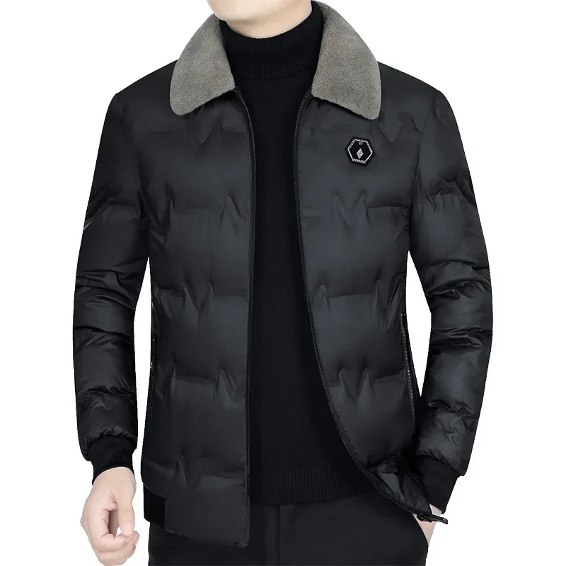 Chaquetas de plumón informales para hombre, Parkas cálidas con Cuello de piel, prendas de vestir de alta calidad, abrigos ajustados, 4XL, invierno,