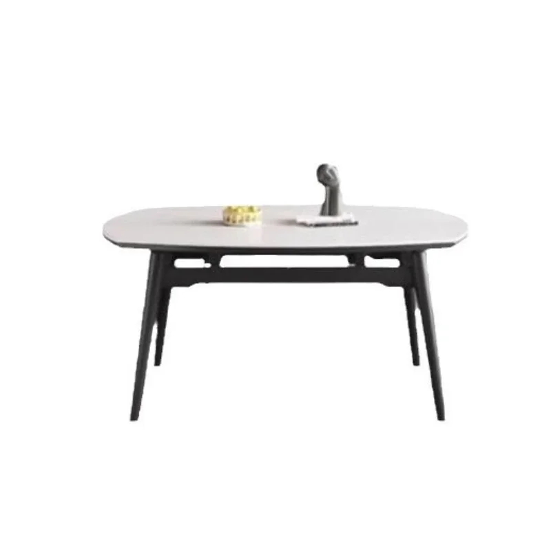 

Cream wind rock slab retractable variable round table, minimalist small apartment household dining table