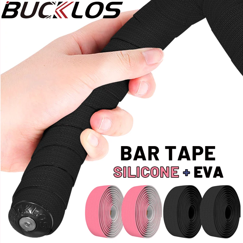 

Велосипедная лента BUCKLOS, силиконовая + лента с ручкой EVA, противоударные велосипедные ленты, нескользящие обертывания на руль, мягкий ремень на руль, аксессуары для велосипеда