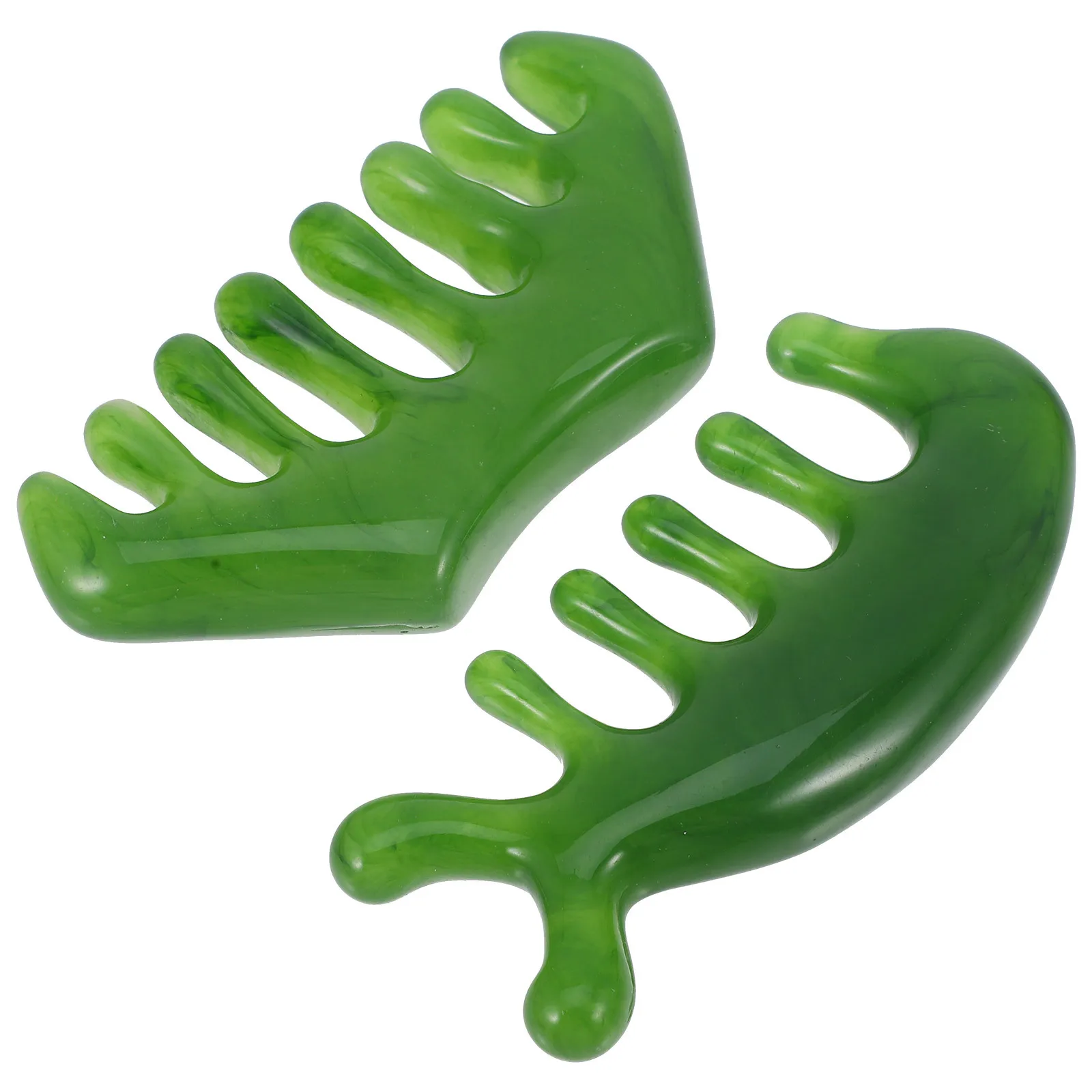 

2Pcs Portable Jade Comb for Scalp Massage Wide Tooth Hair Massager Lightweight Travel-Friendly Acupoint Comb for Hair and Scalp