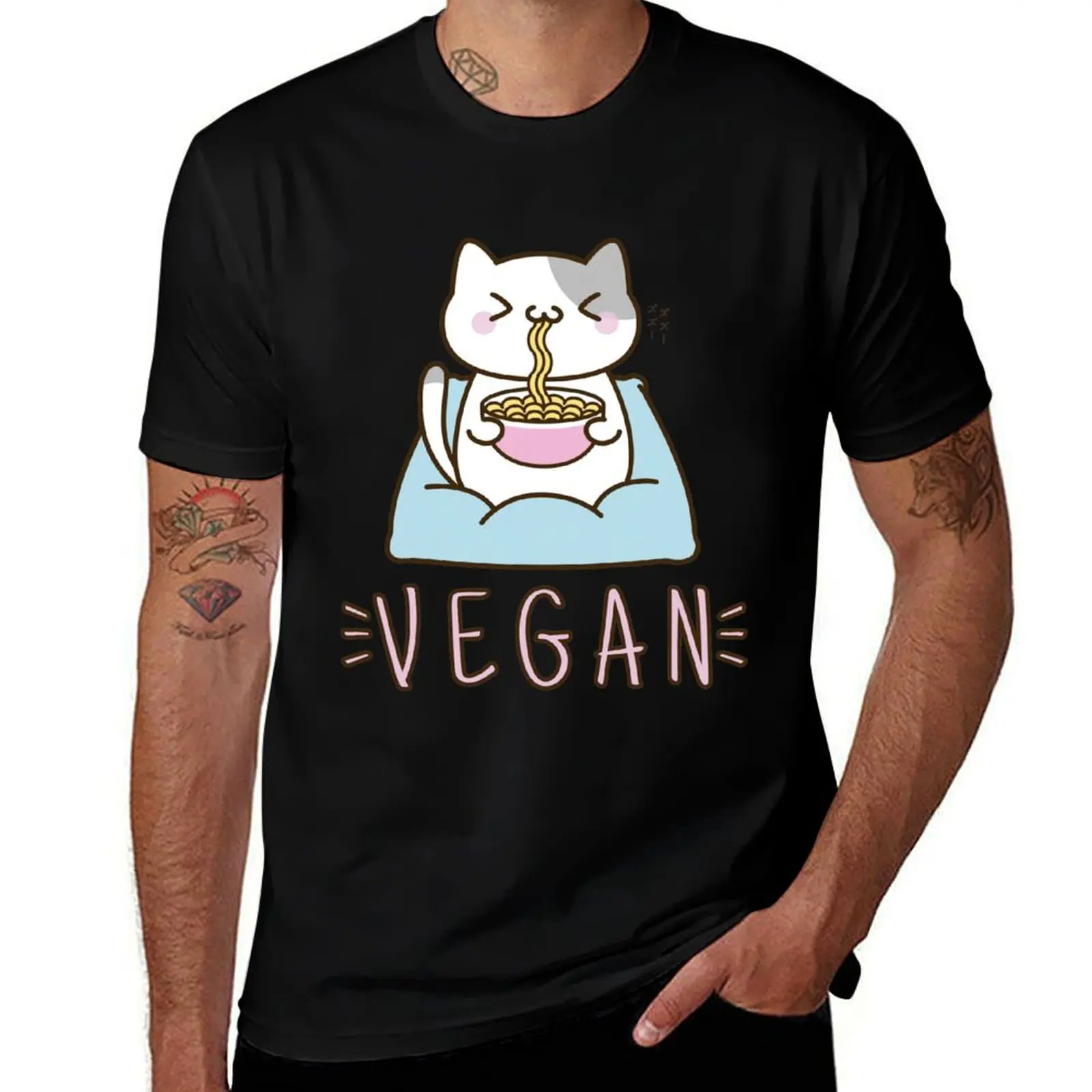 Camiseta de algodón vegana 100% camiseta camisetas altas marca camiseta calidad lujo Ramen hombre