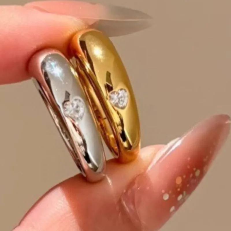 PANJBJ 925 Sterling Silver Zircon Love Herat Ring for Women Classics Geometry Minimalism Versatile Office Gift Dropshipping