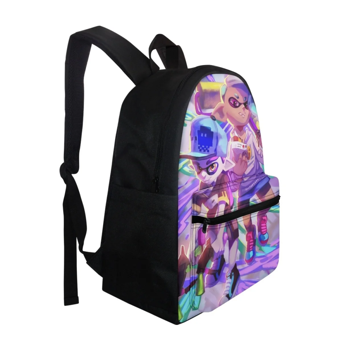 FORUDESIGNS Bookbags Student Preppy Style Multi Pocket Splatoon Theme School Backpacks Multi-functional Light Simple Knapsack