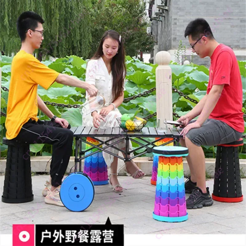 Folding Stool Lifting Chair Bench Plastic Portable Outdoor Camping Travel Fishing Storage Bench
