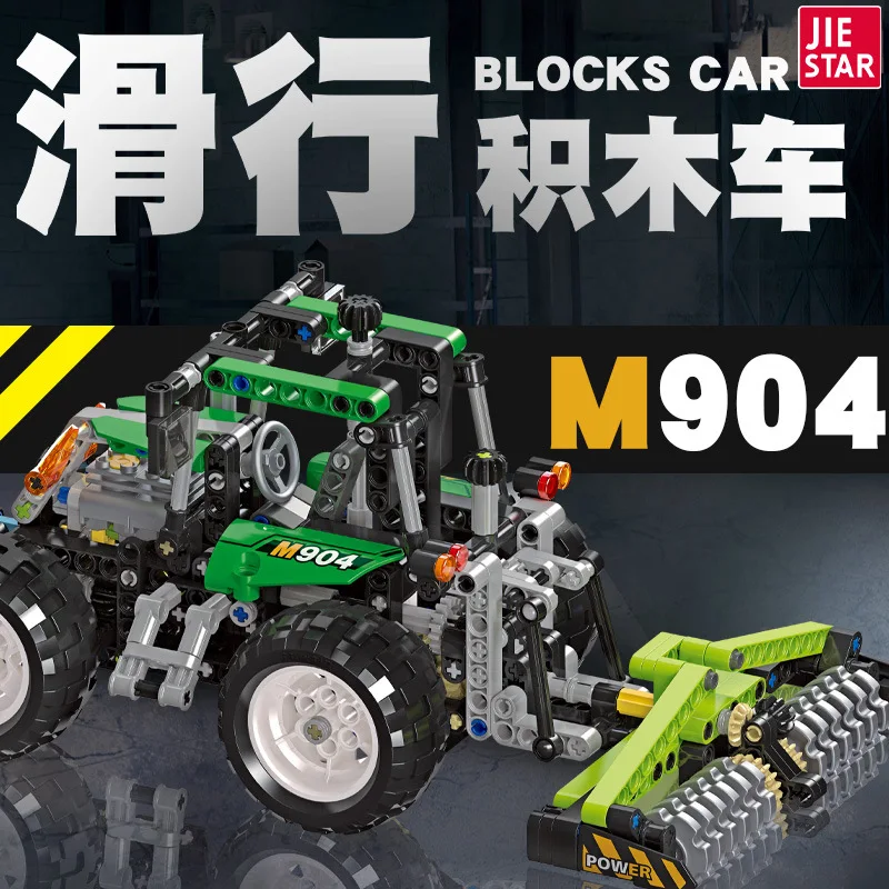 MOC-Farm Harvester Tractor Truck Building Blocks, Car Forklift Excavator Set, Village DIY Sets, Construction Toys