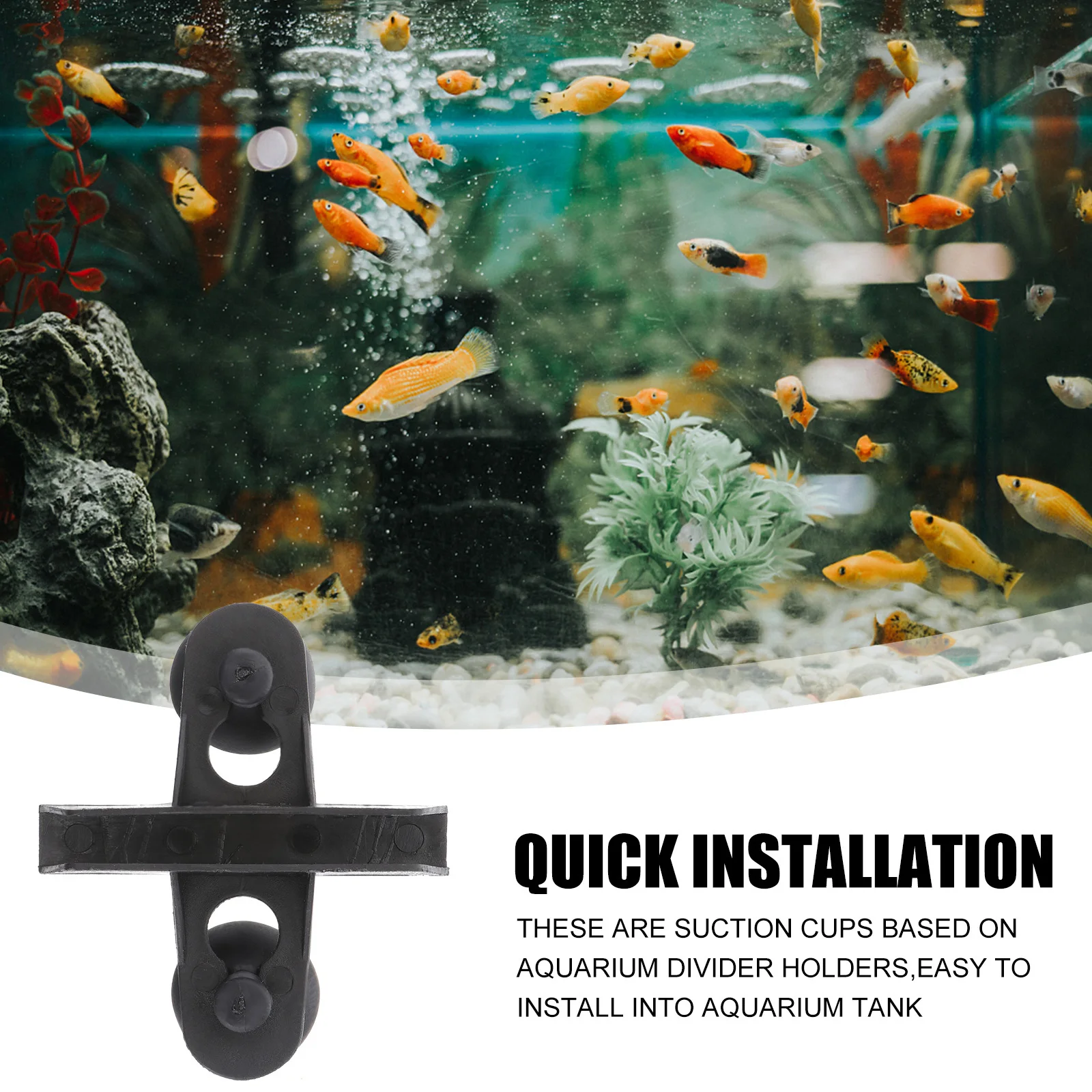 

5Pcs Aquarium Divider Holder with Suction Cup 7x5x5cm Black Plastic Tank Partition for Fish Breeding and Prevention