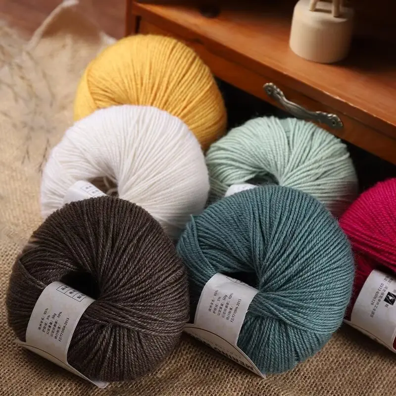 50g/roll 100M Soft Merino Wool Yarn Baby Wool For Hand Knitting Crochet Scarf Clothes Yarn Clothes Hats Anti-pilling