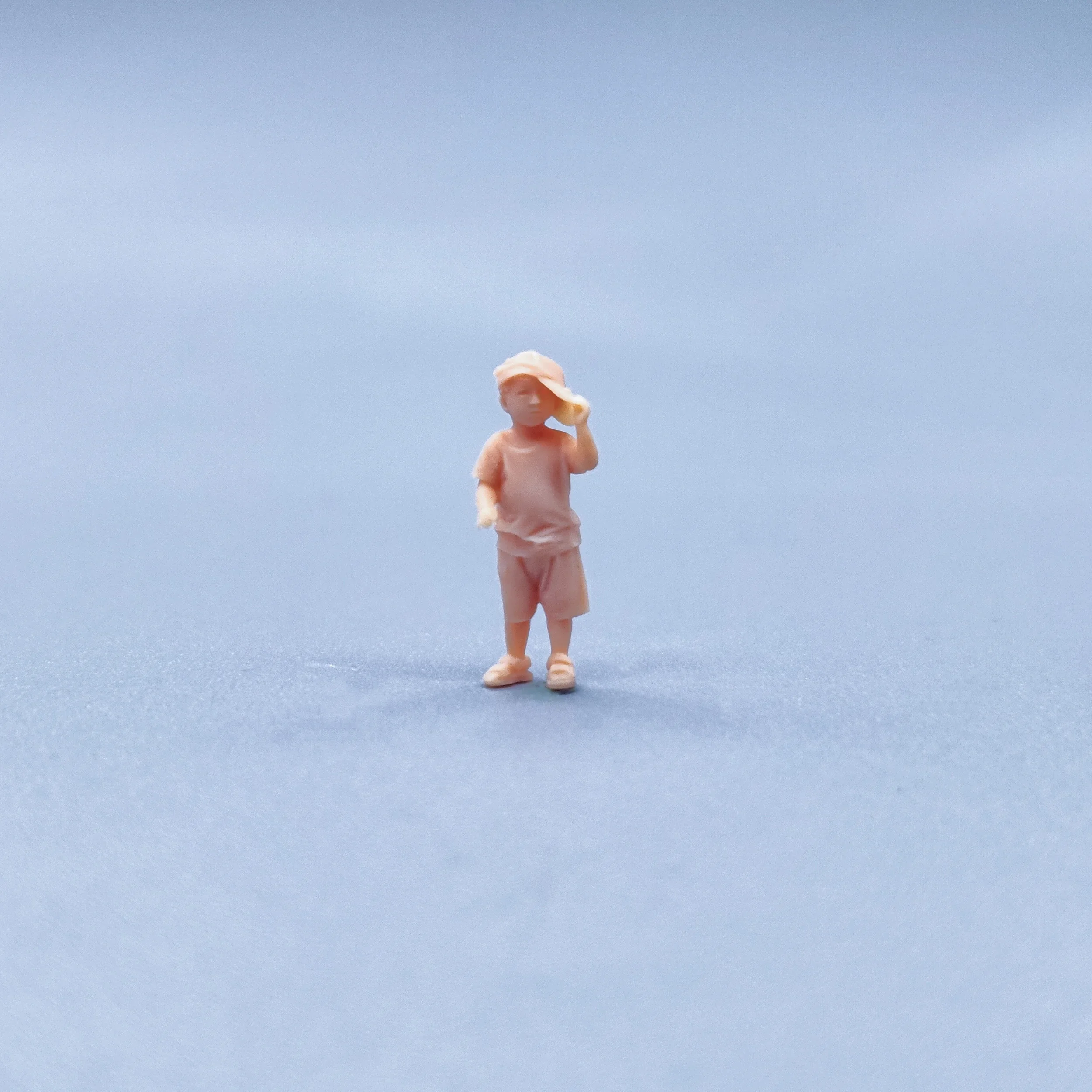 1/64 Figuren Maßstab Modell Harz Kinder tragen schräge Hüte ungefärbte Miniaturen Diorama handbemalt W419