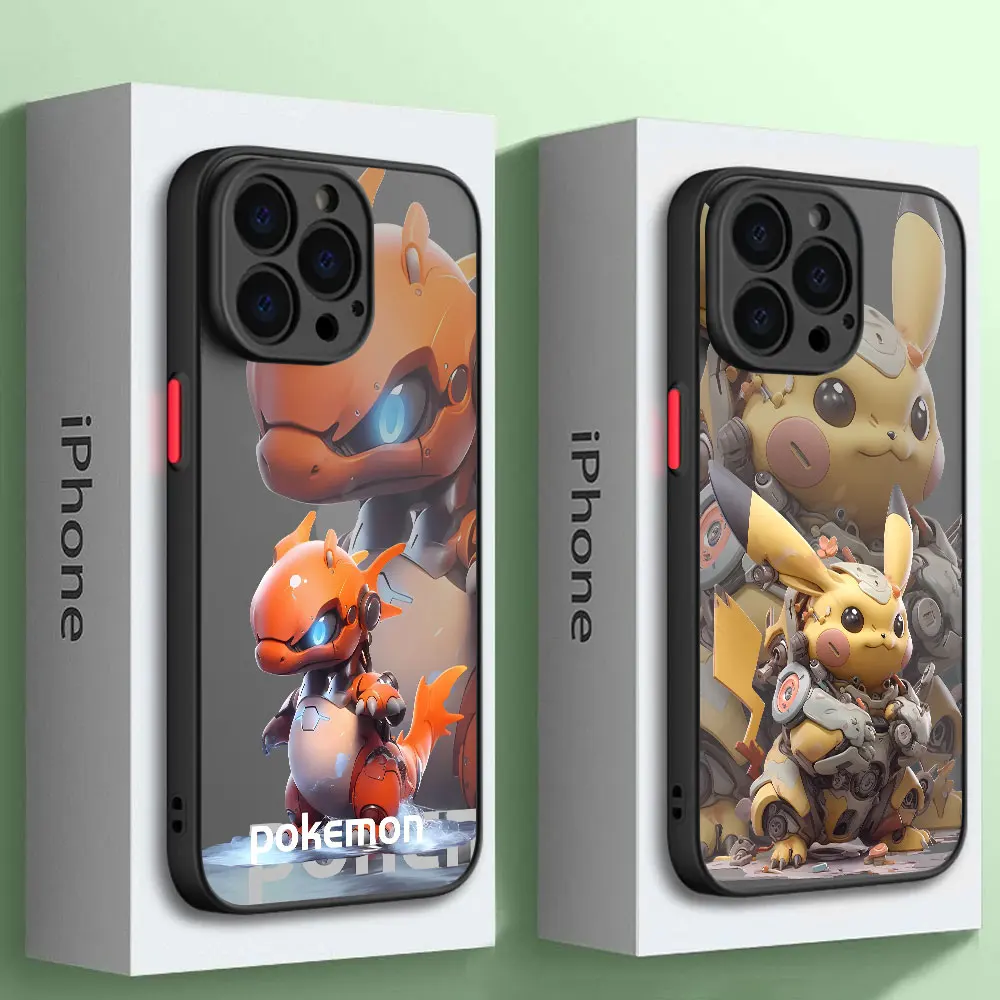 phone case For Apple iphone 14 pro 11 X SE 2022 6 15 ProMax 13 12 mini 8 xr 11 7 Plus fundas Cover Pokemon Mech Warrior Pikachu