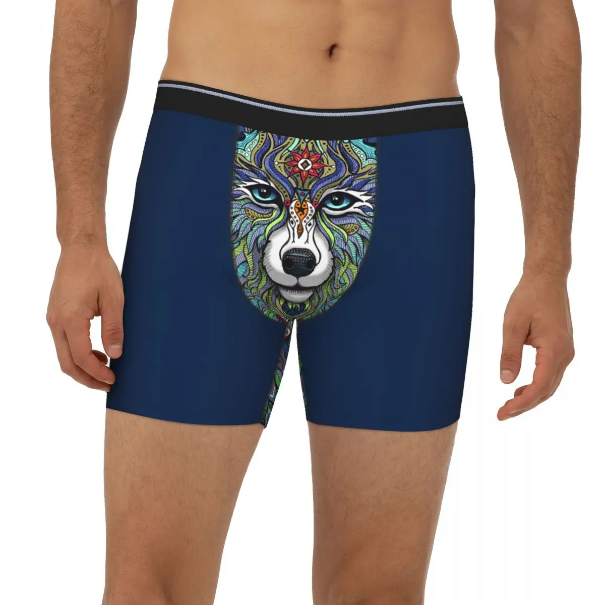 Wolf Underpants Breathbale Panties spoof funny Male Underwear Boxer Briefs extended underwear