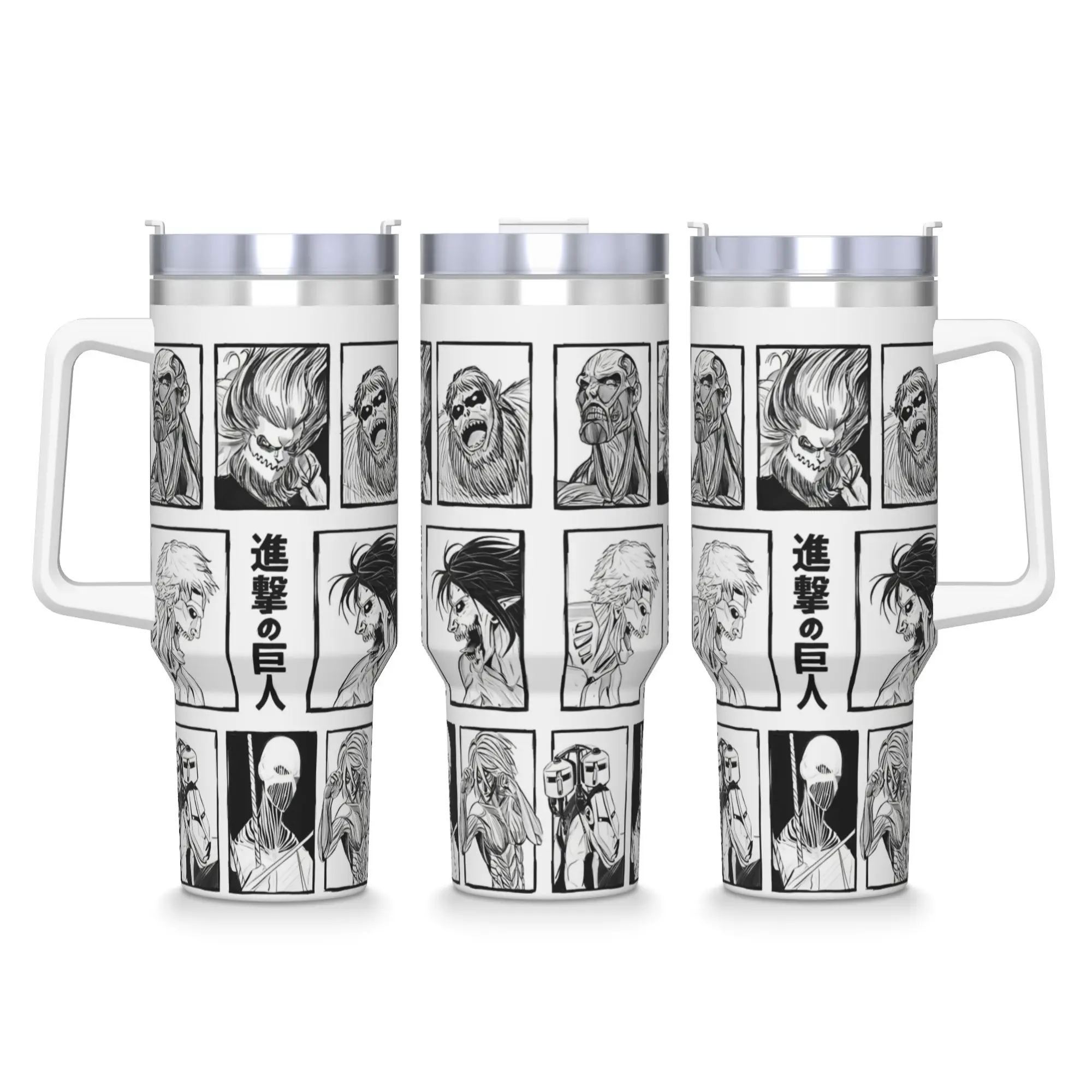 Vaso de Acero Inoxidable Attack on Titan, Taza de Café de Anime, Mantiene Bebidas Calientes, Taza para Viaje, Botella de Agua