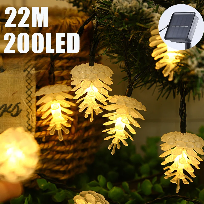 

LED Solar Outdoor Pine Nut Lights String Flickering Design Atmosphere String Garden Lawn Park Holiday Christmas Decoration Lamps