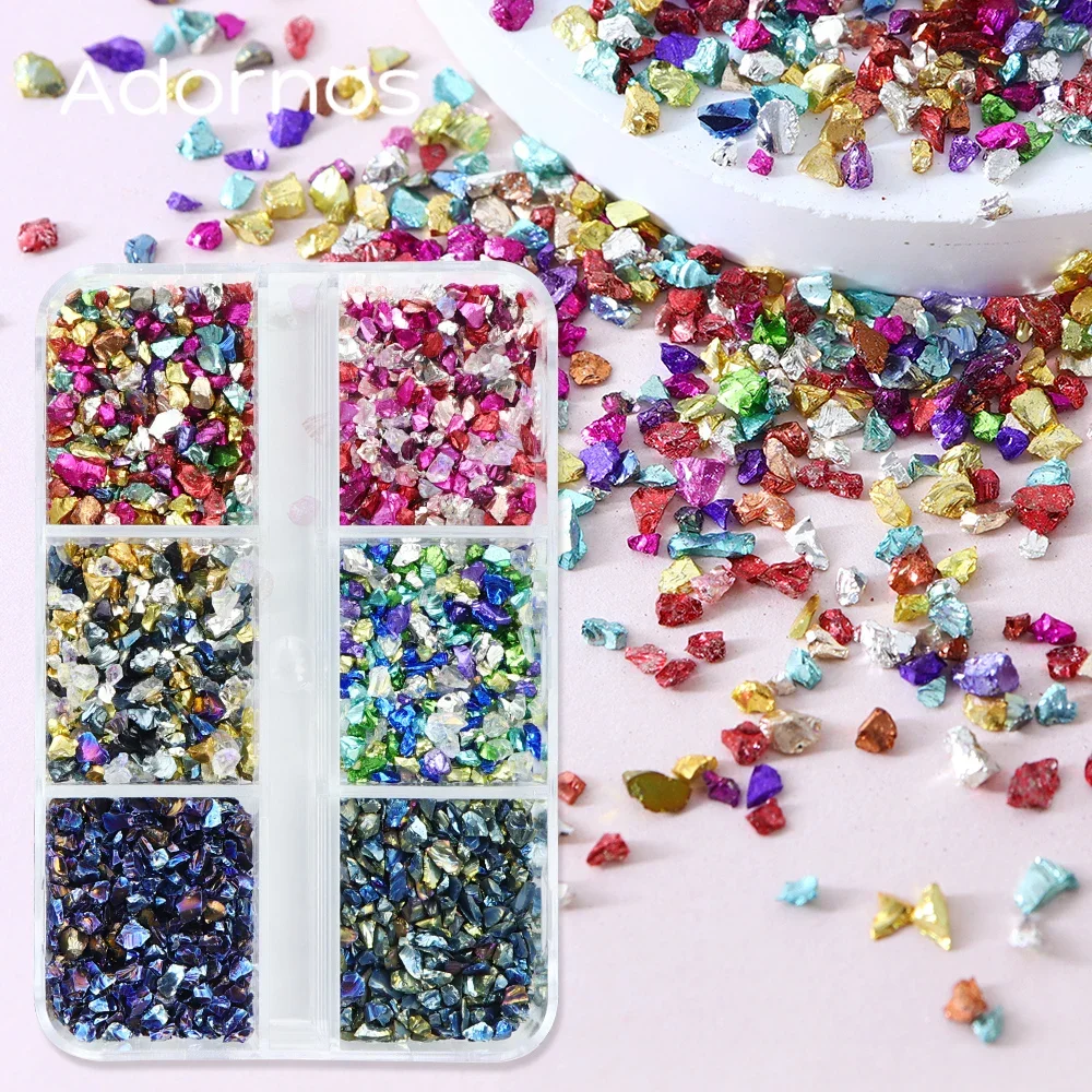 Irregular Glass Crystal Crackle Stone Epoxy Resin Filling Mix Metallic Color Broken Stone DIY Resin Crafts Filler Jewelry Making