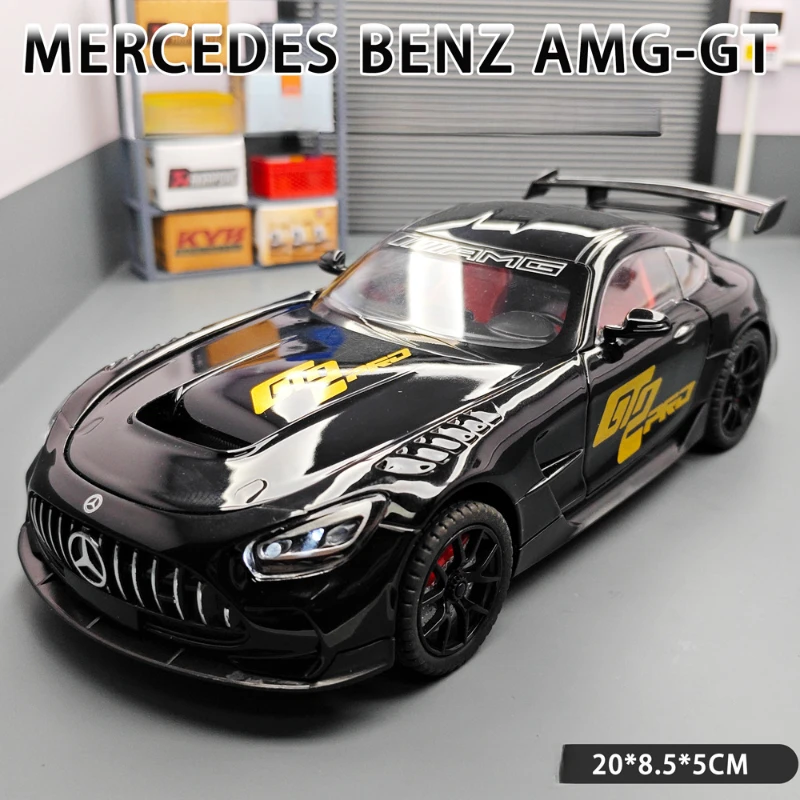 1:24 Mercedes Benz AMG GT  Alloy Miniature Car Diecast Metal Scale Car Model Sound＆Light Collection Children Toy Vehicles Gifts