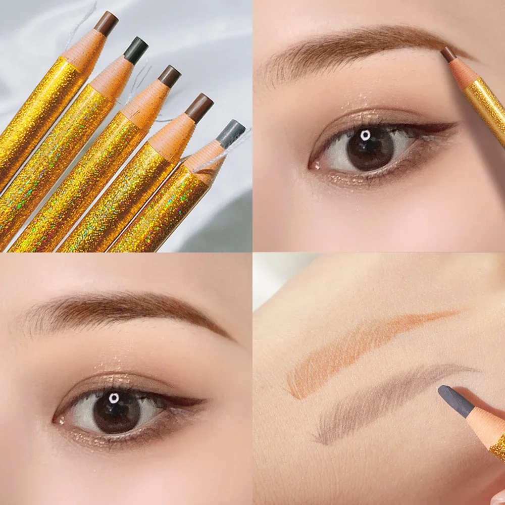 

1Pc Golden Eyebrow Design Pencil Waterproof Sweat-proof and Non-fading Makeup Beauty Wholesale Eyebrow Pen Makeup Tools