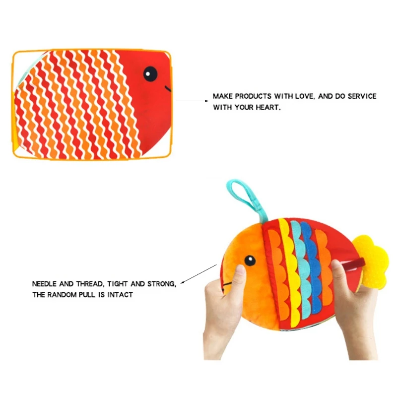 Livre sensoriel ventre pour le temps, jouet 3D poisson mer, livre coloré, apprentissage rampant, exploration pour