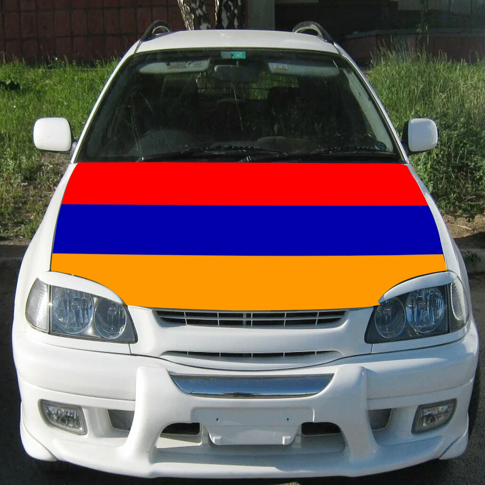 Armenia Car Hood Cover Flag  Universal Size Elastic Polyester 120x150cm for Car Decor