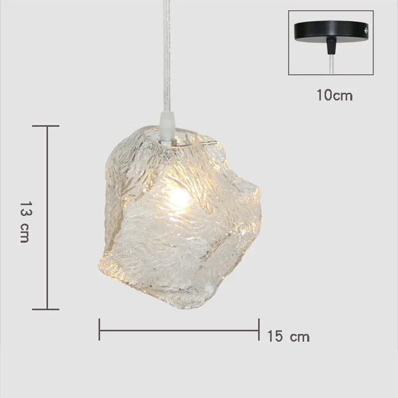 Nordic Ice Cube Glass Pendant Lamp Dinning Hanging Light Bar Hanging Light Indoor Living Room Lighting Bedroom Decoration